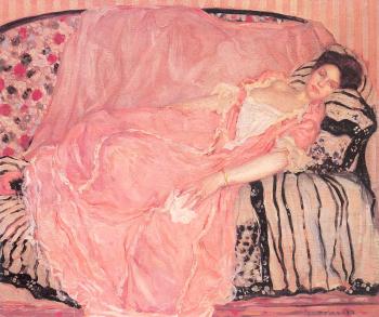Frederick Carl Frieseke : Portrait of Madame Gely (On the Couch)